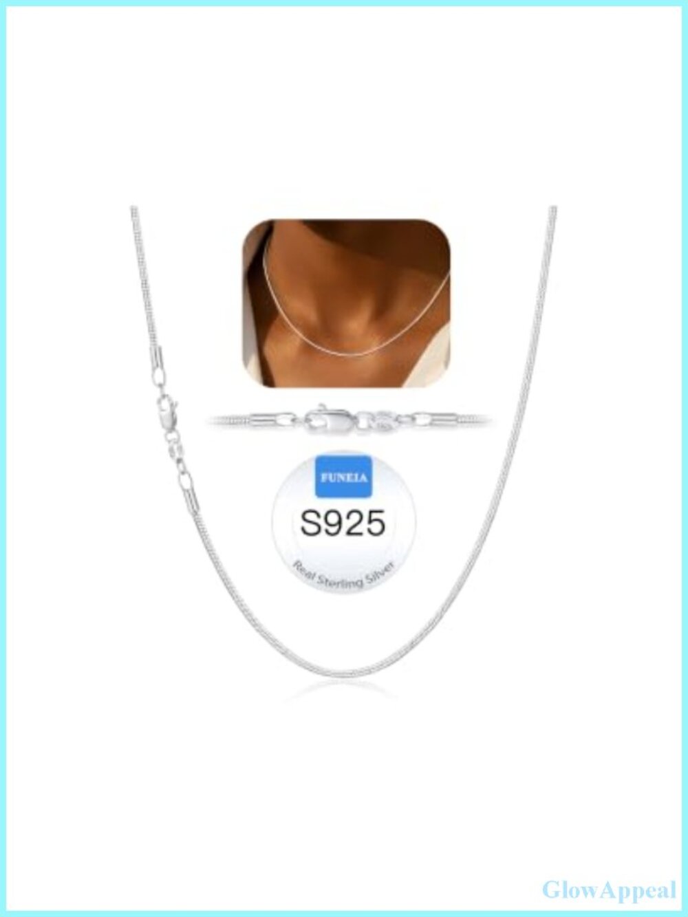 Sterling Silver Necklace Chain Choker Hypoallergenic Minimalist Jewelry